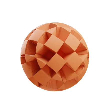 Cell Carved Sphere  3D Icon