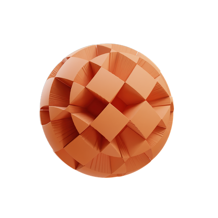 Cell Carved Sphere 3D Icon