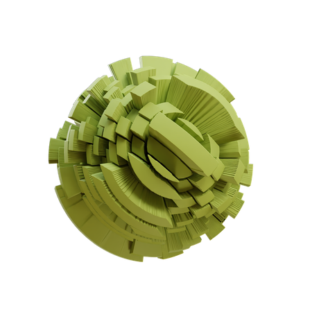 Cell Extruded Sphere  3D Icon