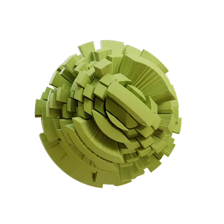 Cell Extruded Sphere 3D Icon