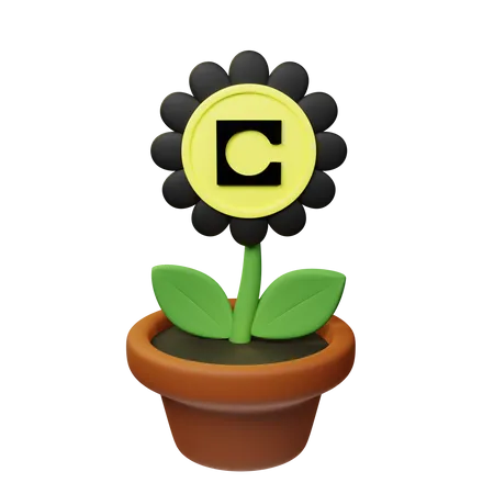 Celo Crypto Plant Pot  3D Icon