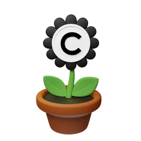 Celr Crypto Plant Pot  3D Icon