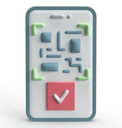 Código qr móvel  3D Icon