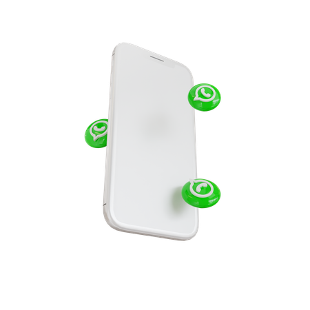 Telefone celular com botões em formato de bolha do WhatsApp  3D Icon