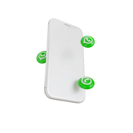 Telefone celular com botões em formato de bolha do WhatsApp  3D Icon