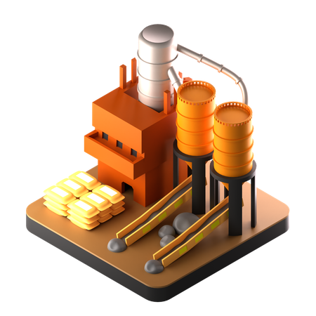 Cement Factory  3D Icon