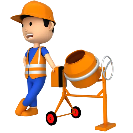 Cement Mixer  3D Illustration