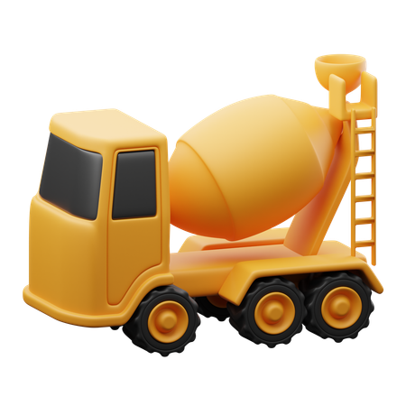 Cement mixer truck  3D Icon