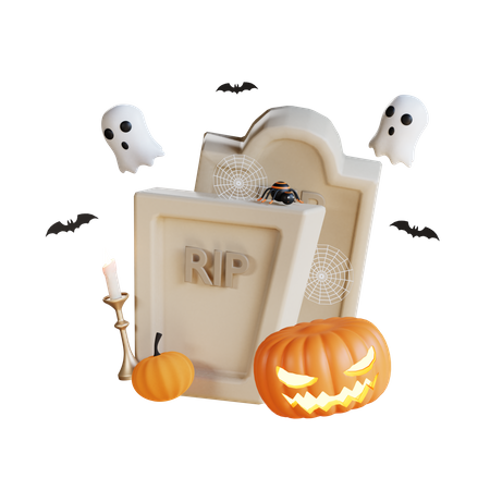 Piedra del cementerio  3D Illustration