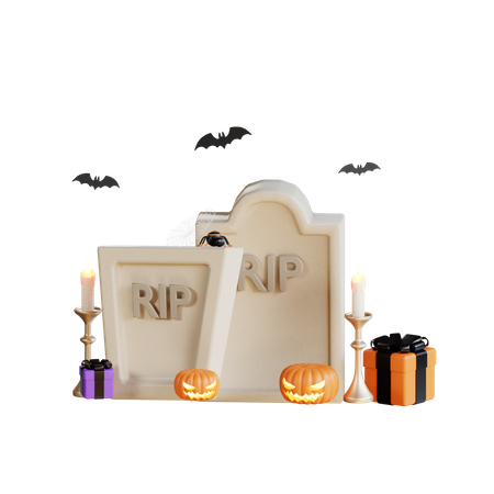 Piedra del cementerio  3D Illustration