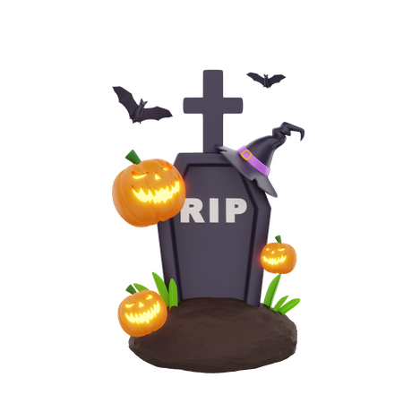 Cemetery Graveyard Halloween 3D Icon