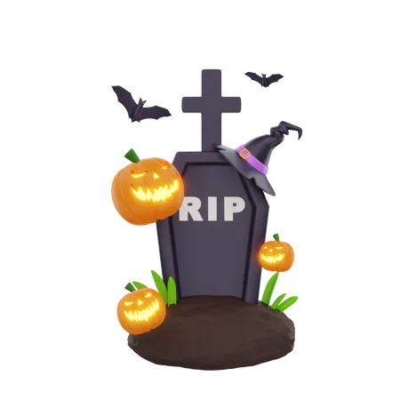 Cemetery Graveyard Halloween  3D Icon