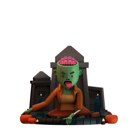 Cemitério de Zumbis Saindo  3D Icon