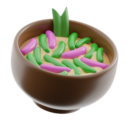 Cendol Indonesian Sweet Coconut Drink  3D Icon