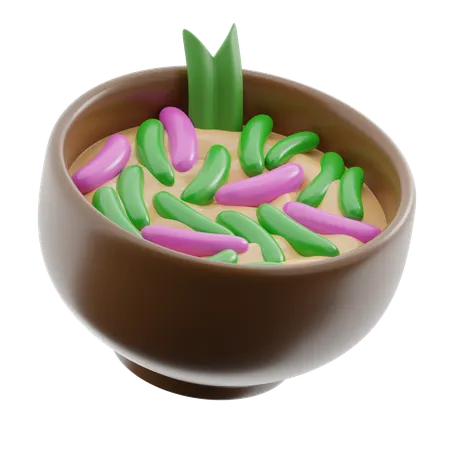Cendol Indonesian Sweet Coconut Drink  3D Icon