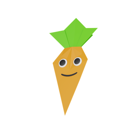 Cenoura de papel  3D Icon