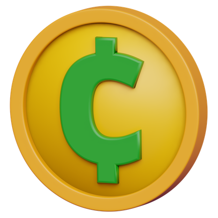 Cent Coin  3D Icon