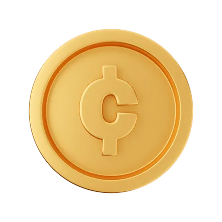 Cent Coin  3D Illustration