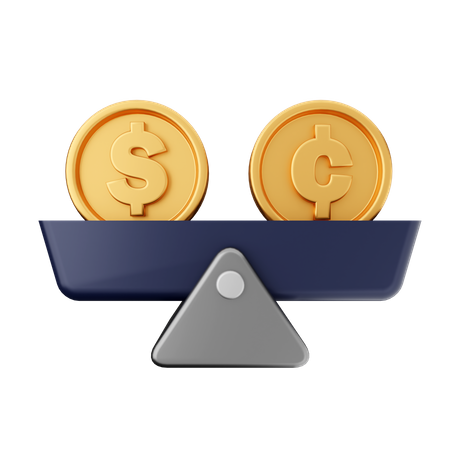 Cent Coin Balance 3D Icon