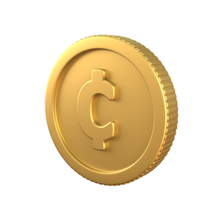 Cent Gold Coin  3D Icon