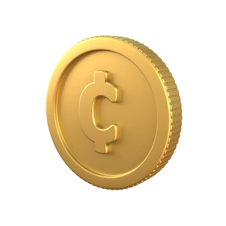 Cent Gold Coin  3D Icon