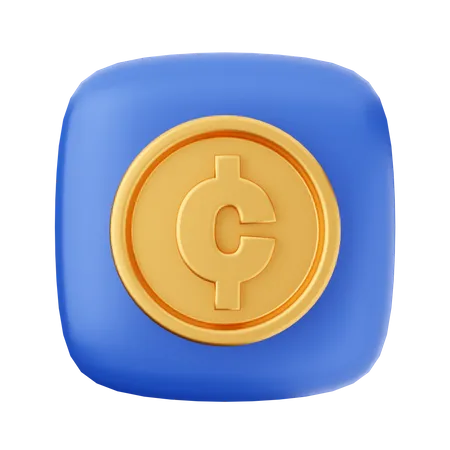Cent Coin 3D Icon