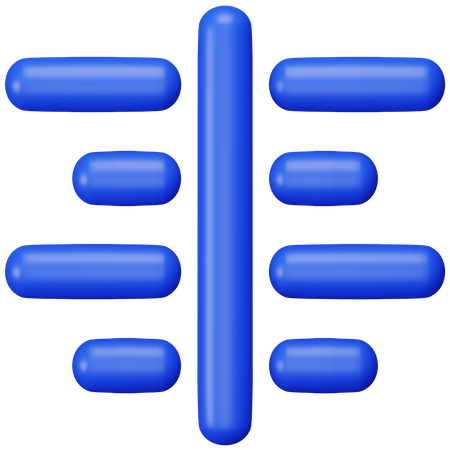 Center Align Text  3D Icon
