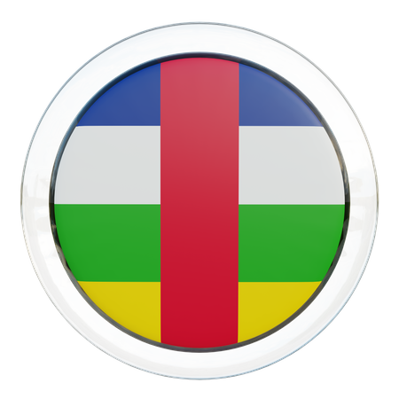 Central African Republic Flag Glass  3D Icon