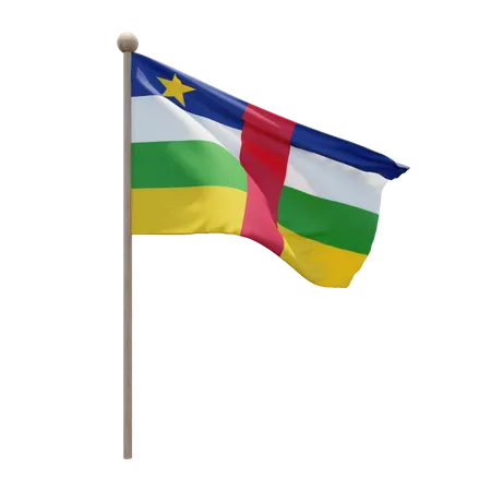 Central African Republic Flag Pole  3D Illustration