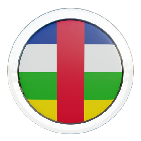 Central African Republic Round Flag  3D Icon