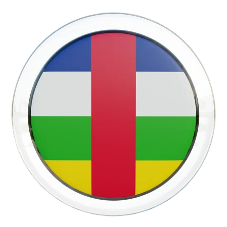 Central African Republic Round Flag  3D Icon
