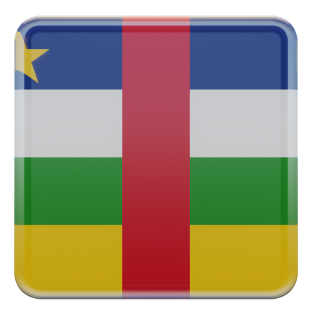 Central African Republic Square Flag  3D Icon