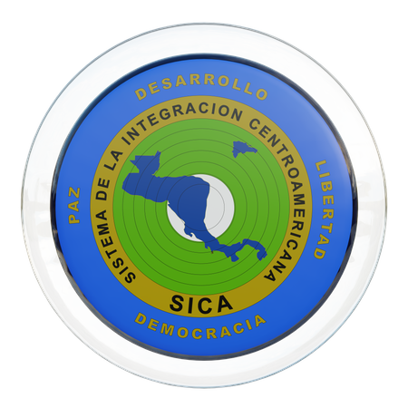 Central American Integration System Round Flag  3D Icon