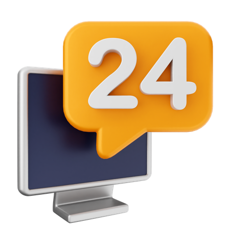 Central de atendimento por chat 24 horas  3D Icon