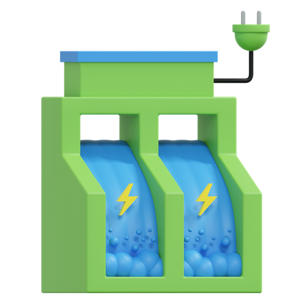 Planta de energía de agua  3D Icon