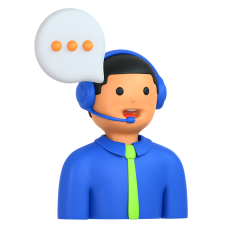 Centre d'appels masculin  3D Icon