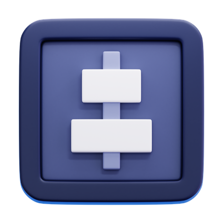 Centro de alinhamento horizontal  3D Icon