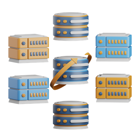 Centro de datos  3D Icon