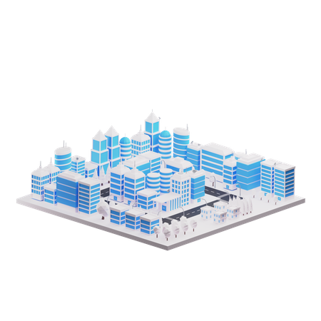 Centro de la ciudad paisaje urbano  3D Icon