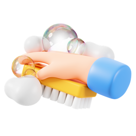 Mano cepillándose  3D Icon