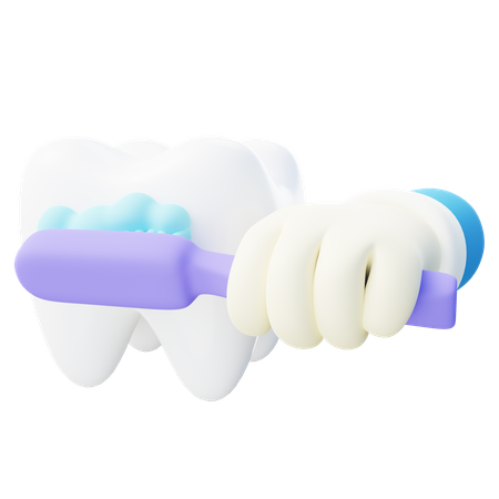 Lavando los dientes  3D Icon