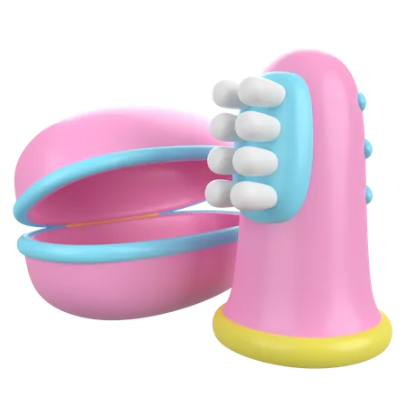 Cepillo de dientes para bebe  3D Icon