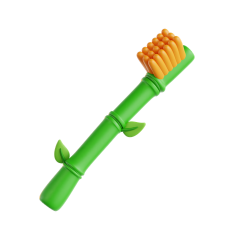 Cepillo de dientes de bambú  3D Icon