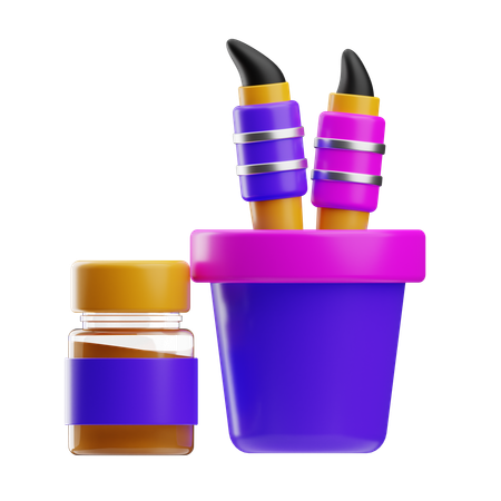 Cepillo de pintura  3D Icon
