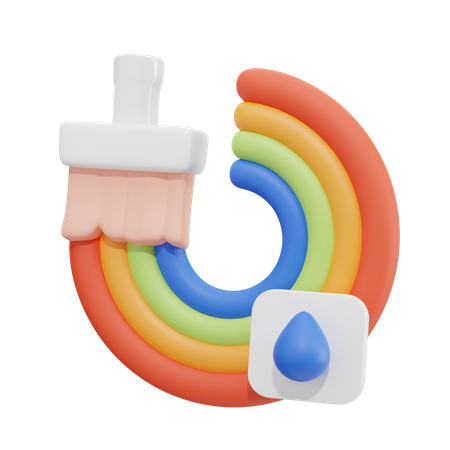 Cepillo de pintura  3D Icon