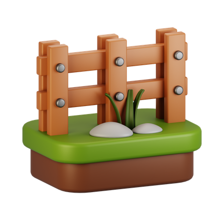 Cerca de fazenda  3D Icon