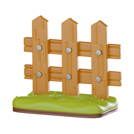 Cerca de fazenda  3D Icon
