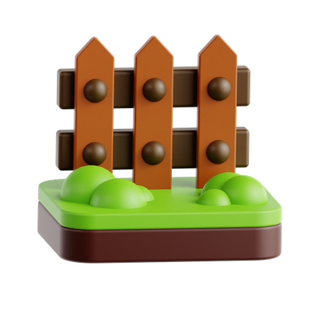 Cerca de fazenda  3D Icon