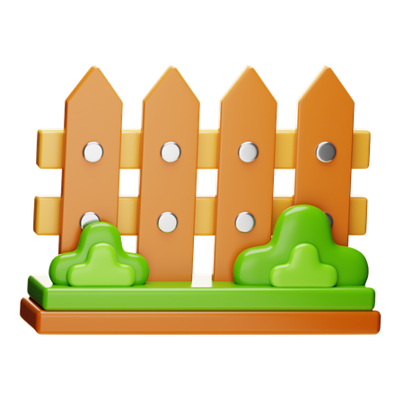 Cerca de fazenda  3D Icon