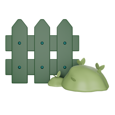 Cerca de fazenda  3D Icon